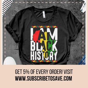 Camiseta &quot;Soy historia negra&quot;, camiseta del Mes de la Historia Negra, camiseta afroamericana, camiseta de historia negra, camiseta de derechos civiles, camiseta de derechos humanos