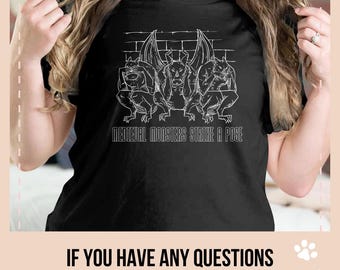 Gargoyles T-Shirt, Gargoyle Shirt, Gothic T Shirt, Demons T-Shirt, Night Terrors Tee, Horror Movie Tee, Gothic Clothing, See No Evil Tee