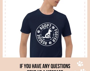 Rescue Adopt Foster T-Shirt, Adopted Pet Shirt, Foster Dog Mom, Foster Cat Dad, Pet Adoption Tee, Adopt Don't Shop, Shelter Pets Gift