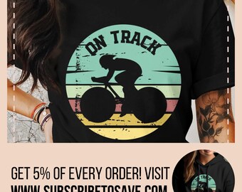Vintage Cycling T-Shirt, On Track Bicycle Graphic Tee, Retro Bike Rider Shirt, Unisex Athletic Wear, Cyclists Gift, Cycling Coach Present