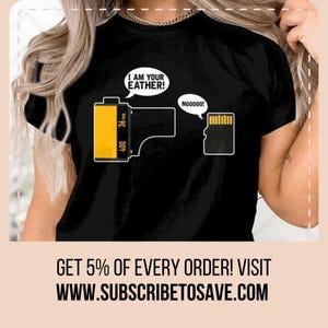 Jeu de mots film et carte SD, t-shirt appareil photo, chemise appareil photo drôle, cadeau photographe amateur d'appareil photo, cadeau photographie, t-shirt appareil photo, chemise caméraman