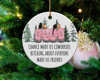 Gepersonaliseerde collega&#39;s kerstcadeau ornament, bestie kerstversiering, aangepaste collega cadeau, kantoor vriendschap aandenken, collega kaars
