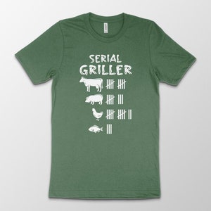 T-shirt Serial Griller, tee-shirt Barbecue, chemise de fumeur de viande, cadeau de mangeur de porc, chemise Grilling Scoreborad, t-shirt BBQ Chef, cadeau amateur de viande image 6