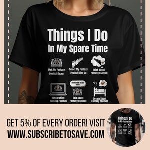 Fantasy Football T-shirt, Things I Do In My Spare Time Shirt, Fantasy Football Legend Shirt, Draft Party, Commissioner Shirt, Fantasy Sports