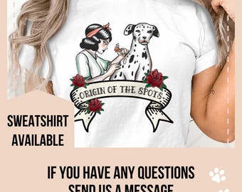 Dalmatian Tattoo T-Shirt, Dog Mom Shirt, Dalmatian Lover Gift, Dog Owner Gift, Dog Mom Gift, Christmas Gift for Her, Tattoo Fan Gift