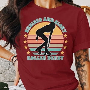 Maglietta Roller Derby, regalo per pattinaggio a rotelle, maglietta per fan di Roller Derby, top Roller Derby, regalo Roller Derby, maglietta per ragazze Roller, maglietta per pattinatori a rotelle Cardinal