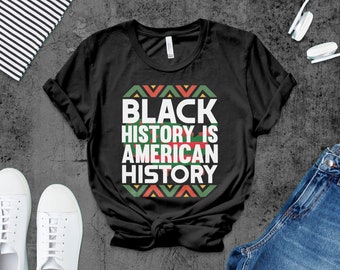 Camiseta "La historia negra es historia estadounidense", camiseta "Cultura e historia afroamericana", camiseta "Juneteenth", camiseta "Black Lives Matter", camiseta "BLM"