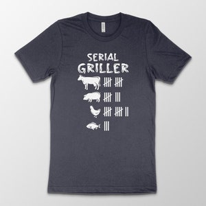 T-shirt Serial Griller, tee-shirt Barbecue, chemise de fumeur de viande, cadeau de mangeur de porc, chemise Grilling Scoreborad, t-shirt BBQ Chef, cadeau amateur de viande image 3