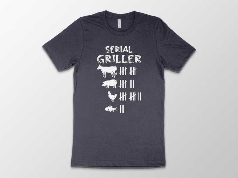 T-shirt Serial Griller, tee-shirt Barbecue, chemise de fumeur de viande, cadeau de mangeur de porc, chemise Grilling Scoreborad, t-shirt BBQ Chef, cadeau amateur de viande image 3