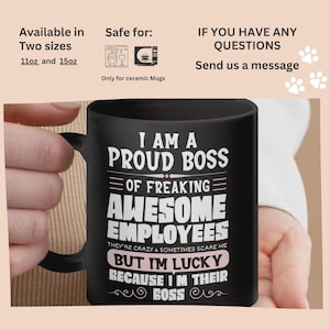 Proud boss coffee mug, funny gift for boss, Team leader work appreciation cup, Awesome Employees, Gift for Boss Appreciation Mug, Office Mug