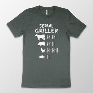 T-shirt Serial Griller, tee-shirt Barbecue, chemise de fumeur de viande, cadeau de mangeur de porc, chemise Grilling Scoreborad, t-shirt BBQ Chef, cadeau amateur de viande image 4