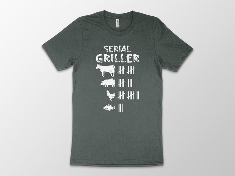 T-shirt Serial Griller, tee-shirt Barbecue, chemise de fumeur de viande, cadeau de mangeur de porc, chemise Grilling Scoreborad, t-shirt BBQ Chef, cadeau amateur de viande image 4