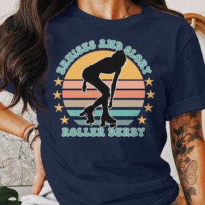 Maglietta Roller Derby, regalo per pattinaggio a rotelle, maglietta per fan di Roller Derby, top Roller Derby, regalo Roller Derby, maglietta per ragazze Roller, maglietta per pattinatori a rotelle Navy
