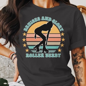 Maglietta Roller Derby, regalo per pattinaggio a rotelle, maglietta per fan di Roller Derby, top Roller Derby, regalo Roller Derby, maglietta per ragazze Roller, maglietta per pattinatori a rotelle Dark Heather Grey
