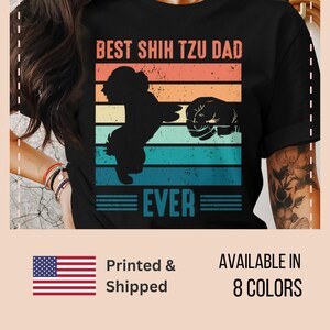 Shih Tzu Dad Vintage T-shirt, Dog Mom Shirt, Cute Animal Shirt, Funny Dog T-Shirts, Dog Owner Gift, Dog Lover Birthday, Shih Tzu Dad Mom