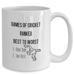 Cricket mug, one day cricket coffee mug, cricket fan cup, cricket player gift, cricket coach present, cricket lover gift idea
