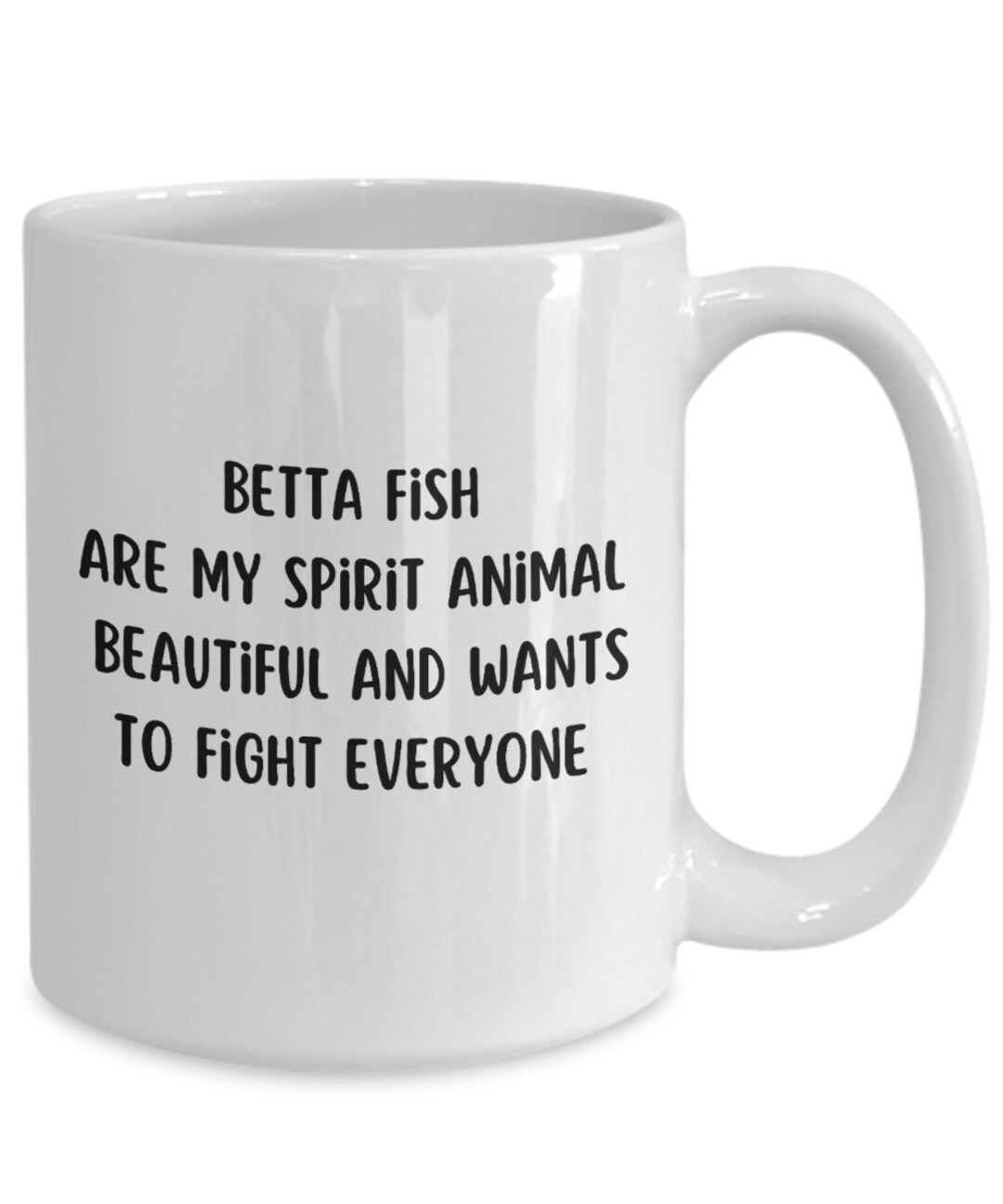 Betta Fish Coffee Mug, Cute Siamese Fighting Fish Gift, Betta Lover