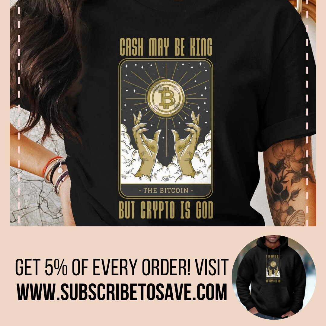 Bitcoin T-shirt, Crypto God Design, Cash May Be King Tee, Digital Currency  Lover Gift, Cool Cryptocurrency Apparel, Cash is King Tee - Etsy