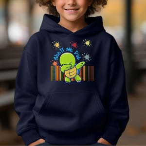 Funny Dab Turtle Hoodie, Cute Cartoon Turtle Design, Dab Dance Hoodie, Cool Turtle Graphic Hoodie, Teen and Kids Gift, Turtle Hoodie