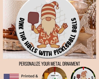 Pickleball Santa Ceramic Ornament, Xmas Pickleball Decoration, Christmas Pickleball, Pickleball Player Gift, Pickle Ball Lover 2025 keepsake
