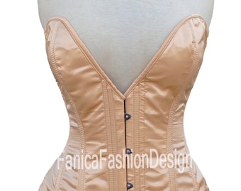 Heavy Duty Steel Boned Overbust Satin Waist Trainer Corset