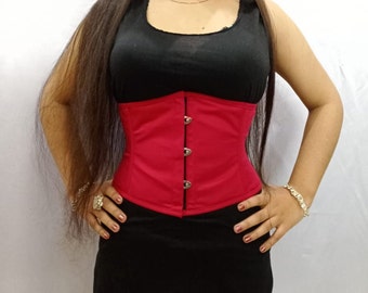 Cotton Underbust Waist Trainer Waspie Cincher Tight Lacing Steel Boned Corset