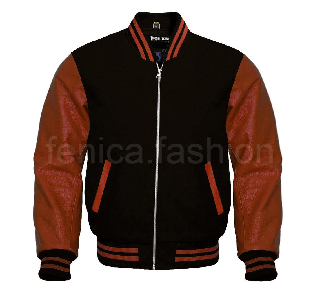 Men's Varsity Baseball Jacket Letterman Wool & Genuine Etsy