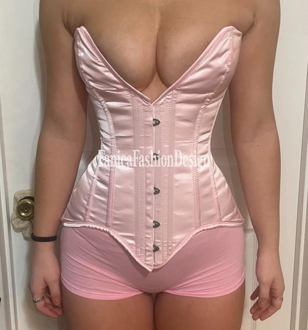 Heavy Duty Steel Boned Overbust Satin Waist Trainer Corset Pink Corset - Etsy UK