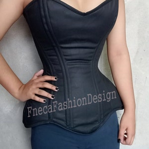 Corset trois couches robuste en coton désossé en acier à devant plat pour femme