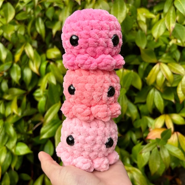 Crochet amigurumi stackable octopus | multiple colors | handmade gift | cute squishy octopus plushie