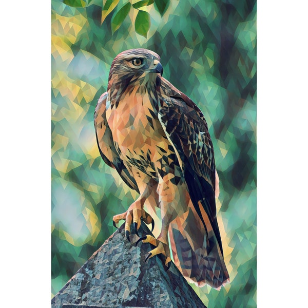 Digital Art- Hawk- Downloadable Art, Funky Wall Art, Modern Wall Art, Clipart Home Decor