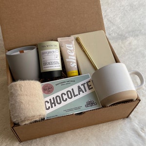 Luxury Gift Box for Her | Happy Birthday Gift Boxes for Women with Chocolate, Hygge Gift Box, Birthday Gift Basket, Get Well Care Package