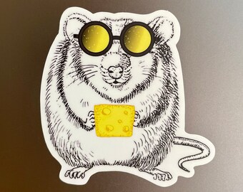 Cheesy Mouse Lustige Aufkleber - Laptop Käse Aufkleber - Käse Auto Sticker - Lustige AutoAufkleber - Skateboard Sticker - Vinyl Stickers