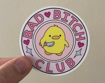 Bad Bitch Club Laptop Aufkleber - Wasserdicht - Lustige Geschenke - Aufkleber für Wasserflasche - Aufkleber für Laptop - Lustiger Aufkleber - Meme Aufkleber