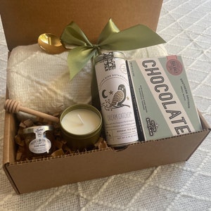 Classy Gift Basket for Her , Gifts for Women for Any Occasion, Cozy Gift with Blanket and Tea, Care Gift Box, Care Package For Her Birthday