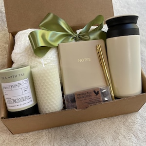 Edel Geschenkkorb für jede Frau | Schöne Geschenkbox mit Decke | Self Care Geschenkbox für Freund | Geschenk für Mitarbeiter | Werbegeschenk
