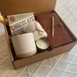 Thinking Of You Gift Box with Blanket, Gift for Her,  Fall Care Package, Hygge Gift Box, Personalized Gift, Handmade Mug, Gifts for Women