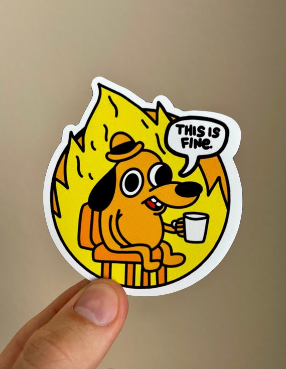 This is Fine Meme Magnet - Funny Gifts - Dog Magnet - Magnets for Fridge - Magnets for Car - Funny Magnet