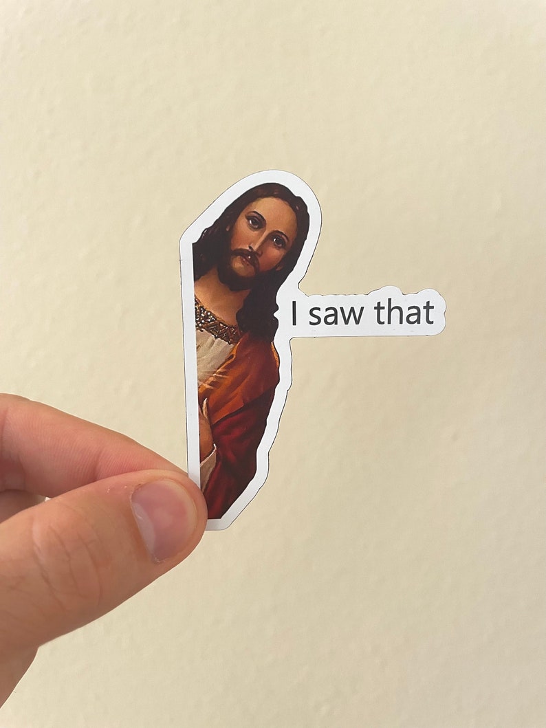 Jesus habe ich gesehen Magnet Lustige Magnete Geschenke Magnete für Kühlschrank Magnete für Auto Lustiger Magnet Bild 1