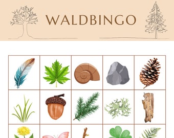 Forest bingo for children | Forest and nature education | Digital Download