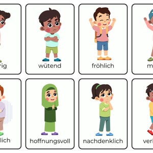 Gefühle | Montessori Lernkarten für Kinder | Digitaler Download
