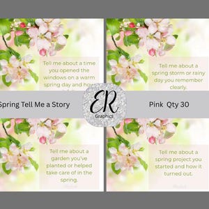 Spring Tell Me Your Story Posts | Interactive Social Media Graphics | Pink