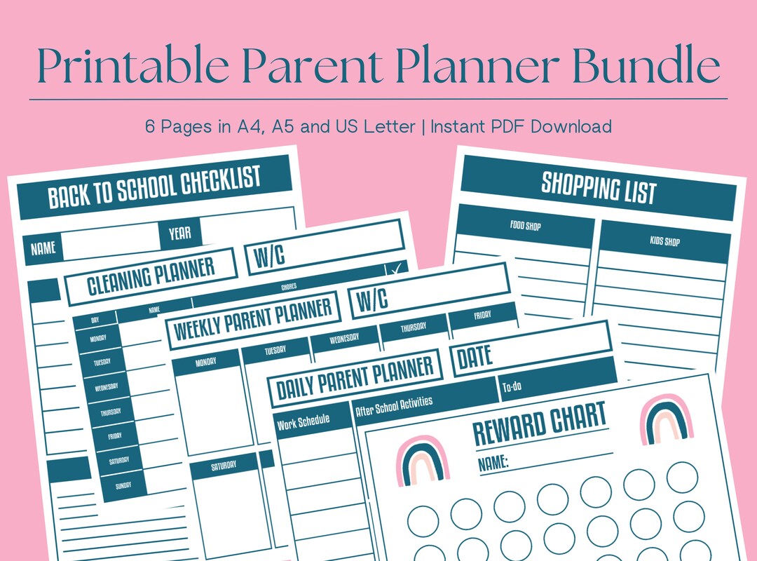 Printable Parent Planner Bundle Printable Planner Bundle Printable