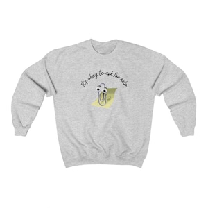 Microsoft Assistant Clippy &quot;It&#39;s Okay To Ask For Help&quot; Unisex Heavy Blend Crewneck Sweatshirt