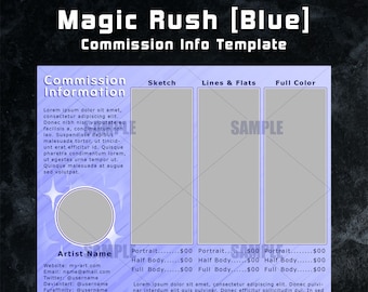 Magic Rush [Blue] - Art Commission Template - Photoshop Clip Studio Paint Transparent PNG