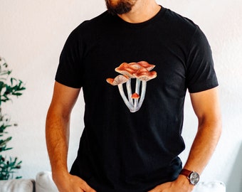 Magic Mushroom Shirt, Ps.cyanescens T-shirt, Wavy Caps Tee, Psychedelic Shirt, Mycology T-Shirt, Fungi Shirt, Mushroom Art, Nature Shirt,