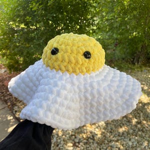 Ovo frito de crochê de pelúcia | Ovo frito de pelúcia amigurumi