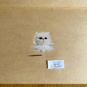 Adorable petit chat dansant dessin ORIGINAL dessin rigolo chat dansant image 2