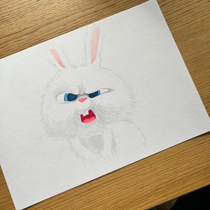 Angry Rabbit Fun Sketch Marker Art Funny Drawing - Etsy