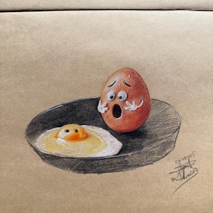 Beautiful egg Drawing - Pencil Illustration - decoration idea - Dream drawing - Funny Egg Drawing